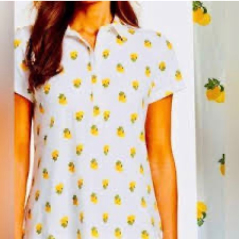 BNWT Gloria Vanderbilt Women Short Sleeves White Yellow Lemon Pullover Shirt XL
